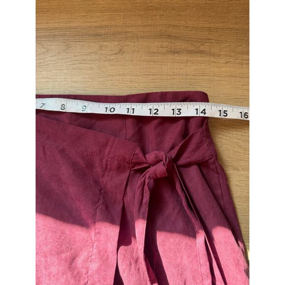 Anthropologie HYFVE Burgundy Wrap Mini Skirt Women’s Size M - Picture 4 of 5
